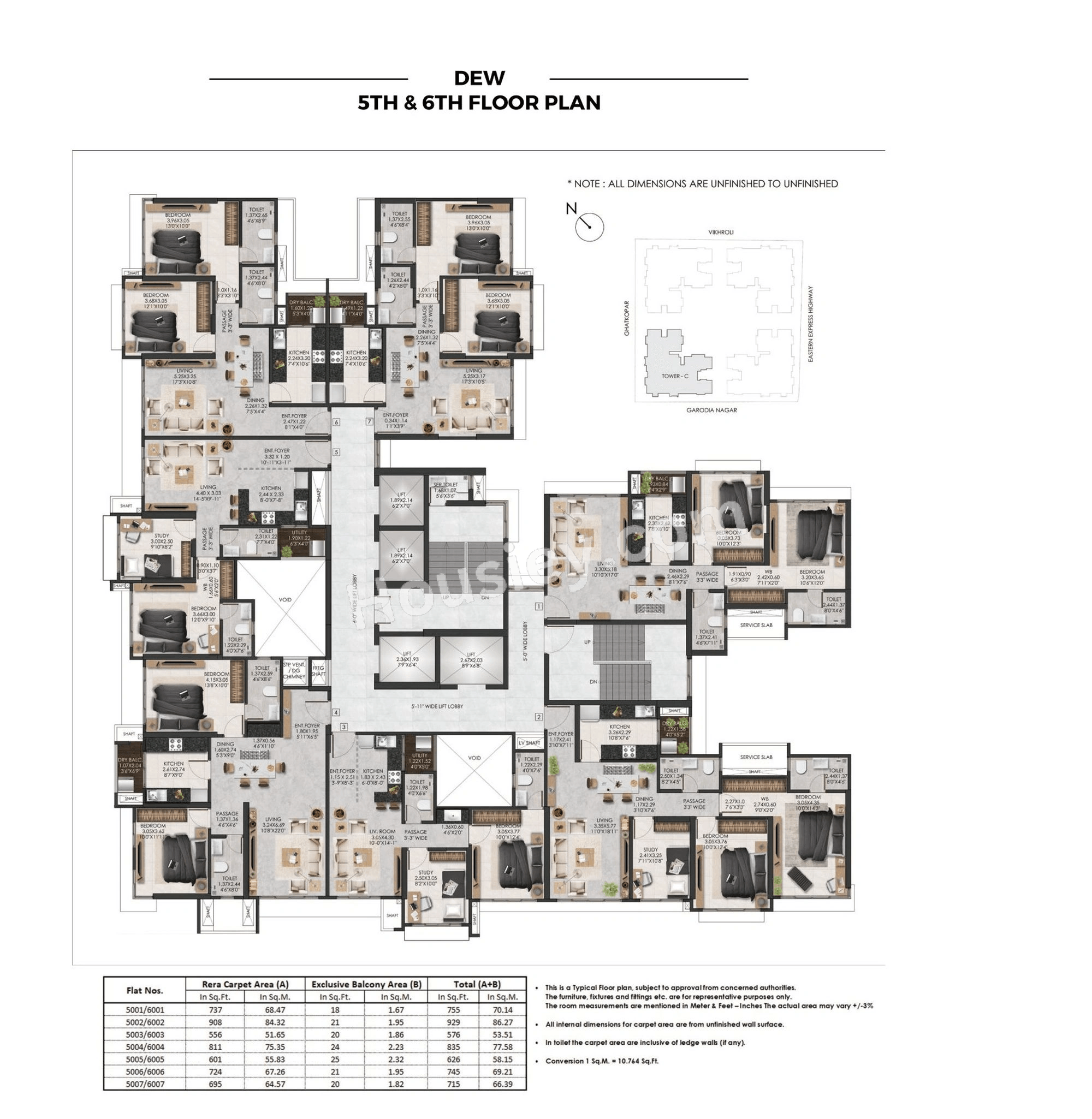Adani The View Floor plan 3