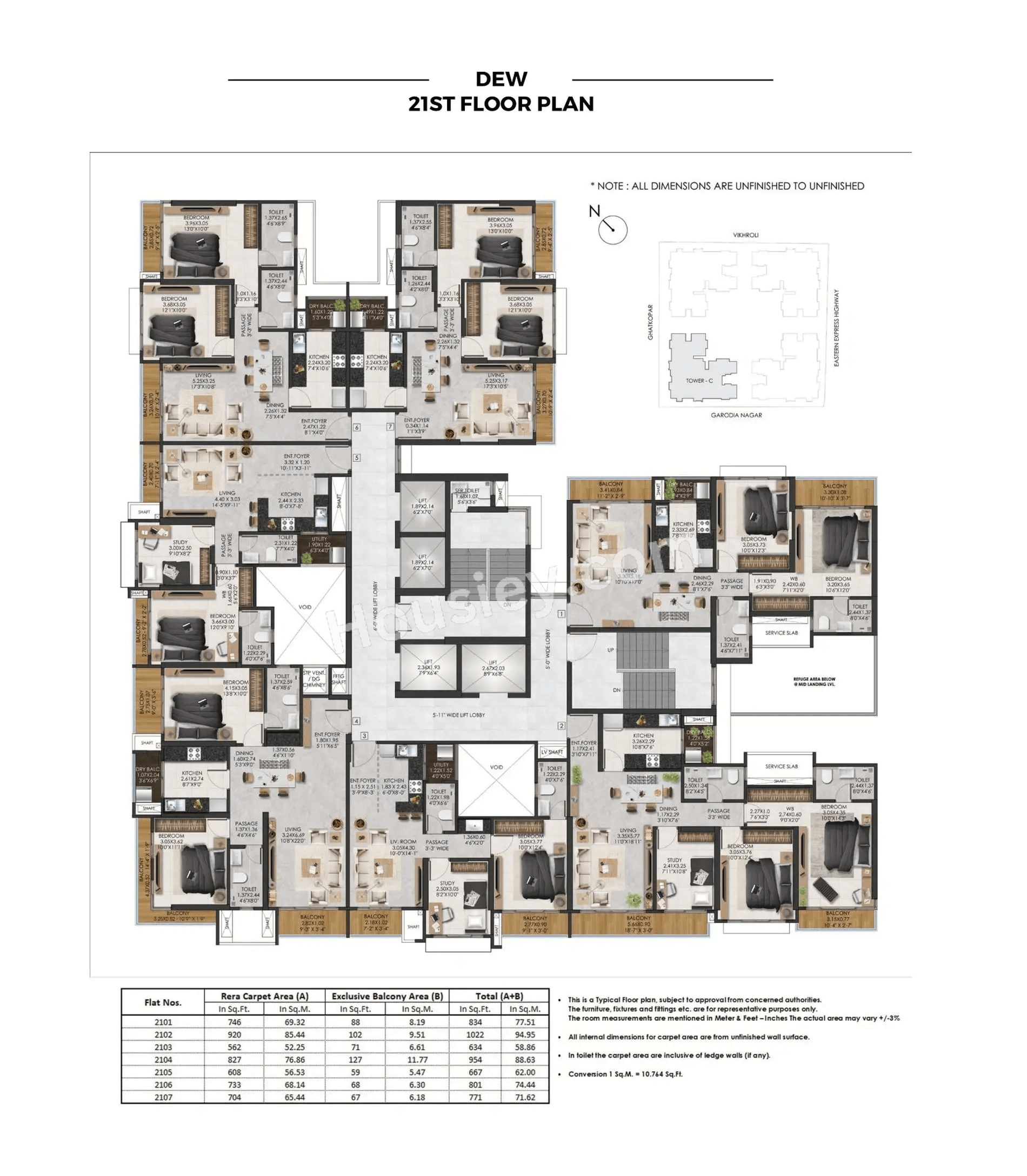 Adani The View Floor plan 4