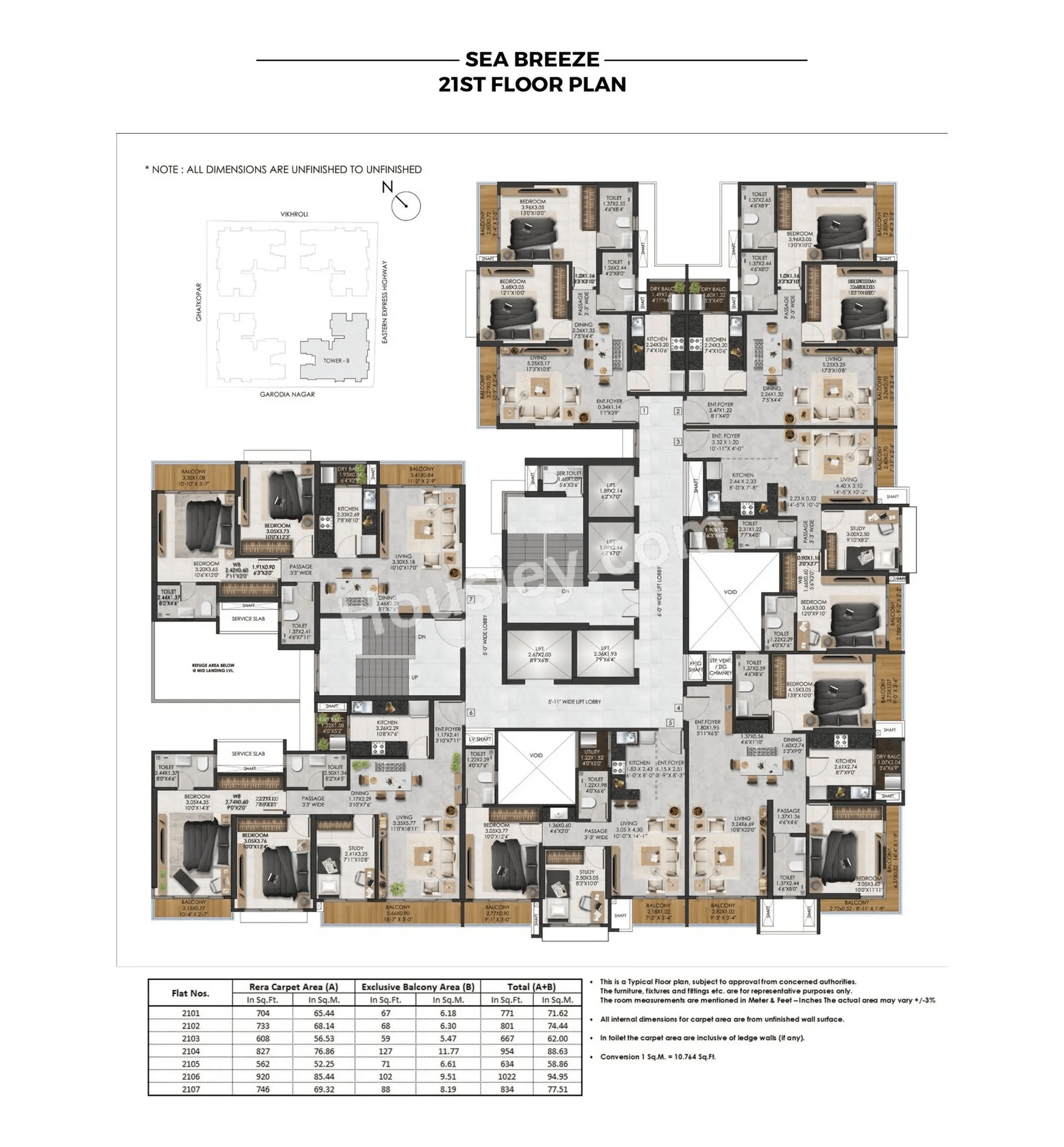 Adani The View Floor plan 6