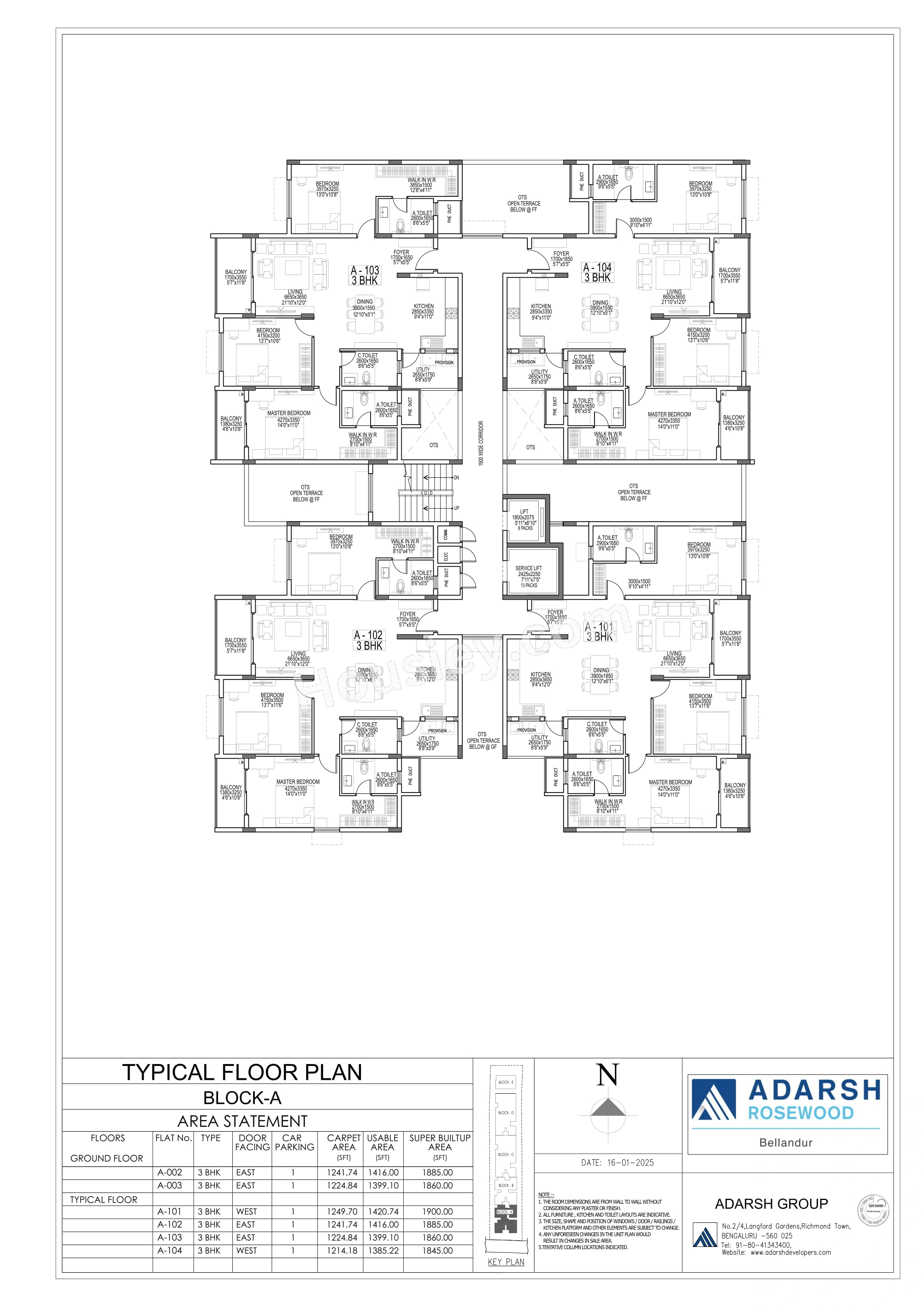 Adarsh Rosewood Floor plan 1