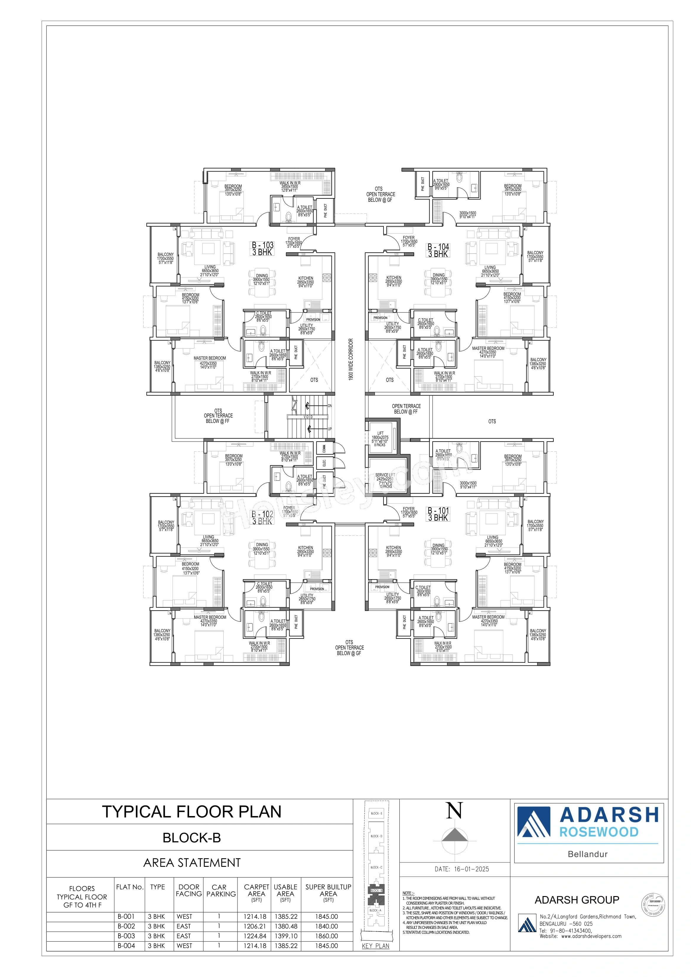 Adarsh Rosewood Floor plan 2