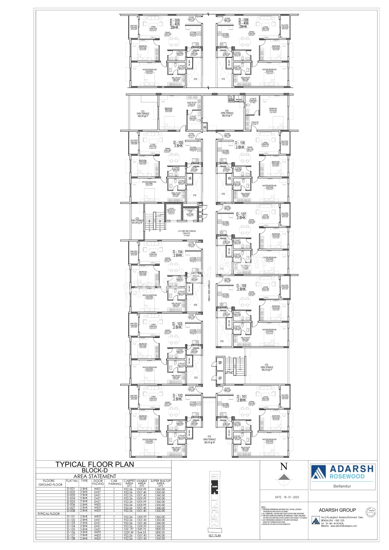 Adarsh Rosewood Floor plan 4