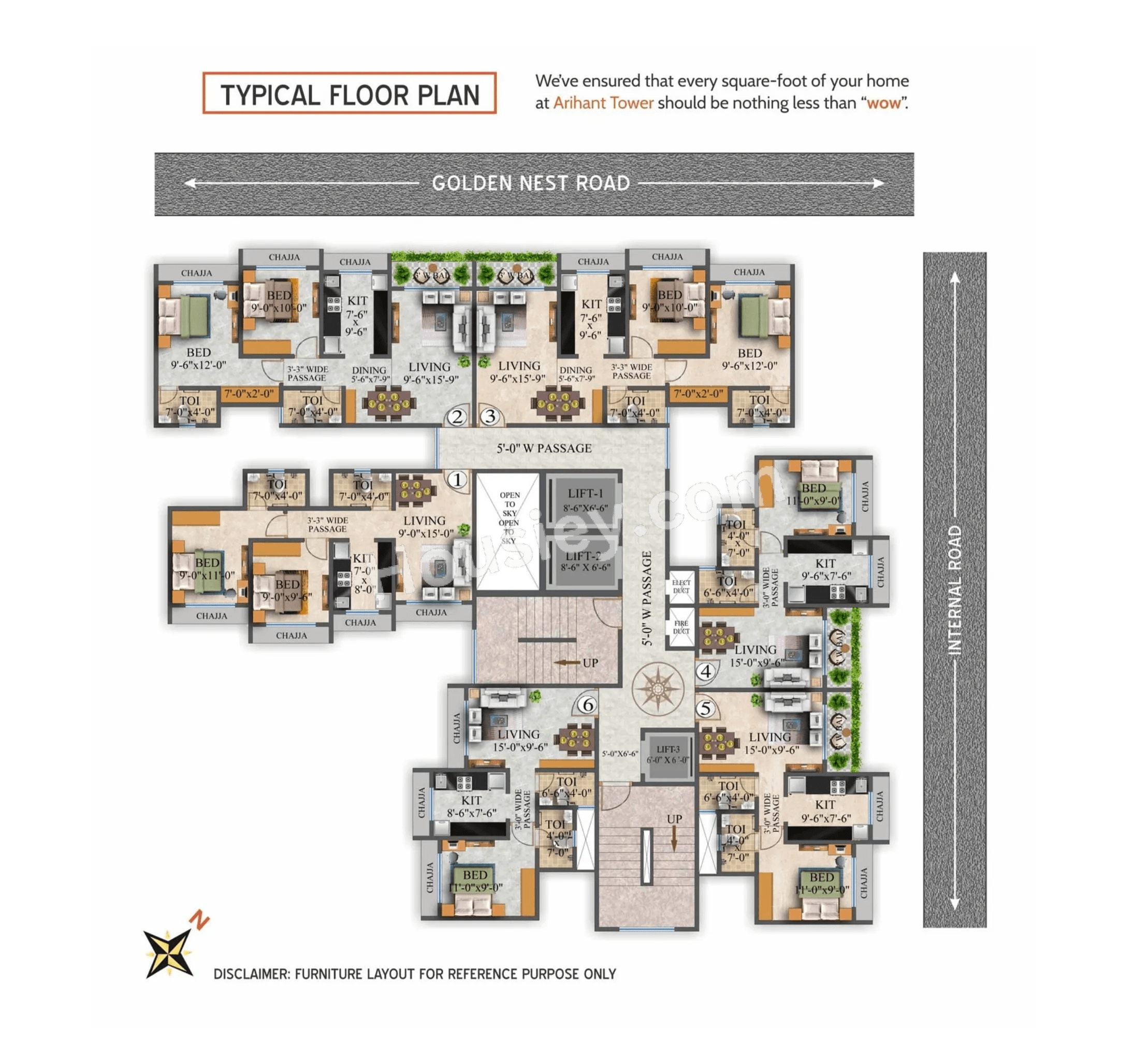 Balaji Arihant Tower Floor plan 3