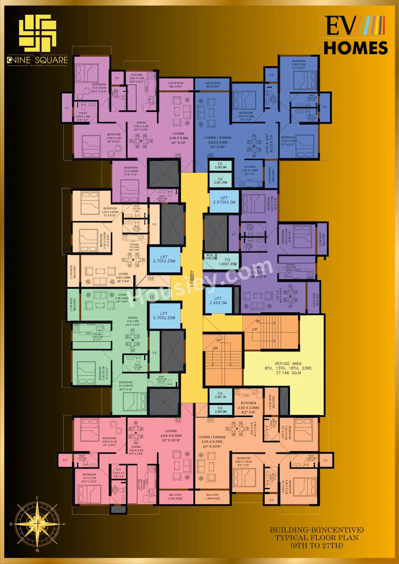 EV 9 Square Floor Plan
