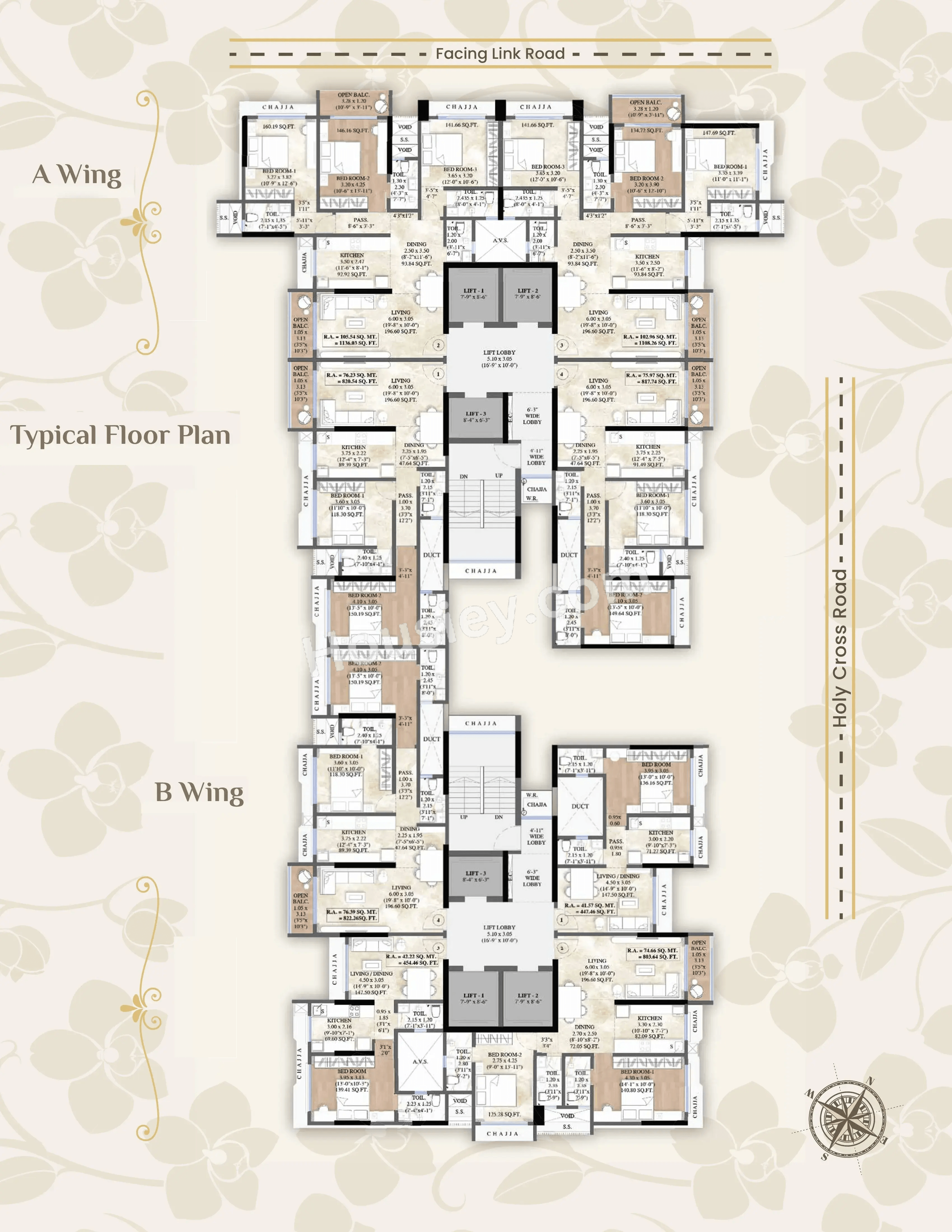 MG White Orchid Residency Floor plan 1