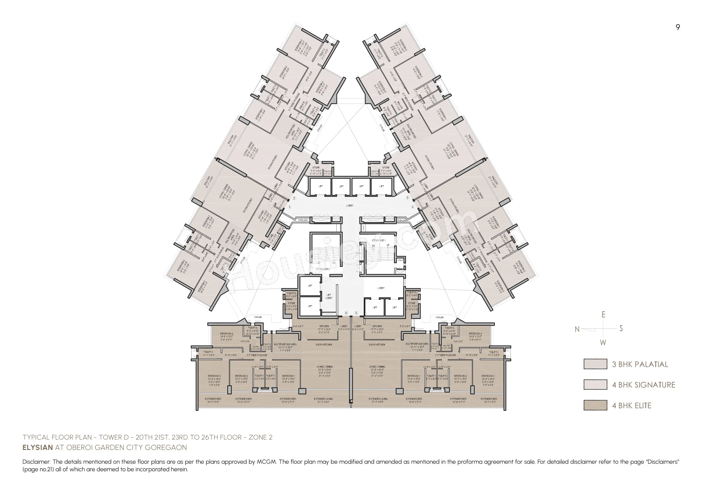 Oberoi Garden City - Elysian Floor plan 14
