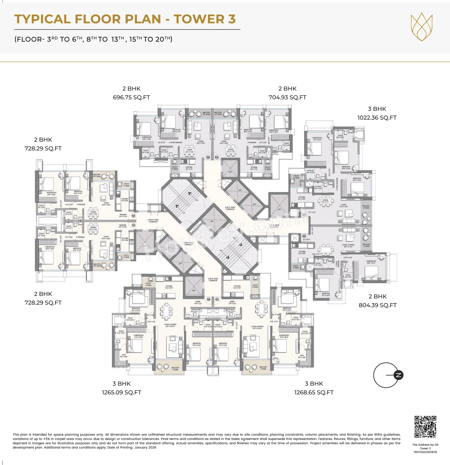 Raymond The Address by GS Wadala Floor plan 3