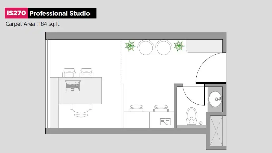 Unit plan - 184 sq.ft.