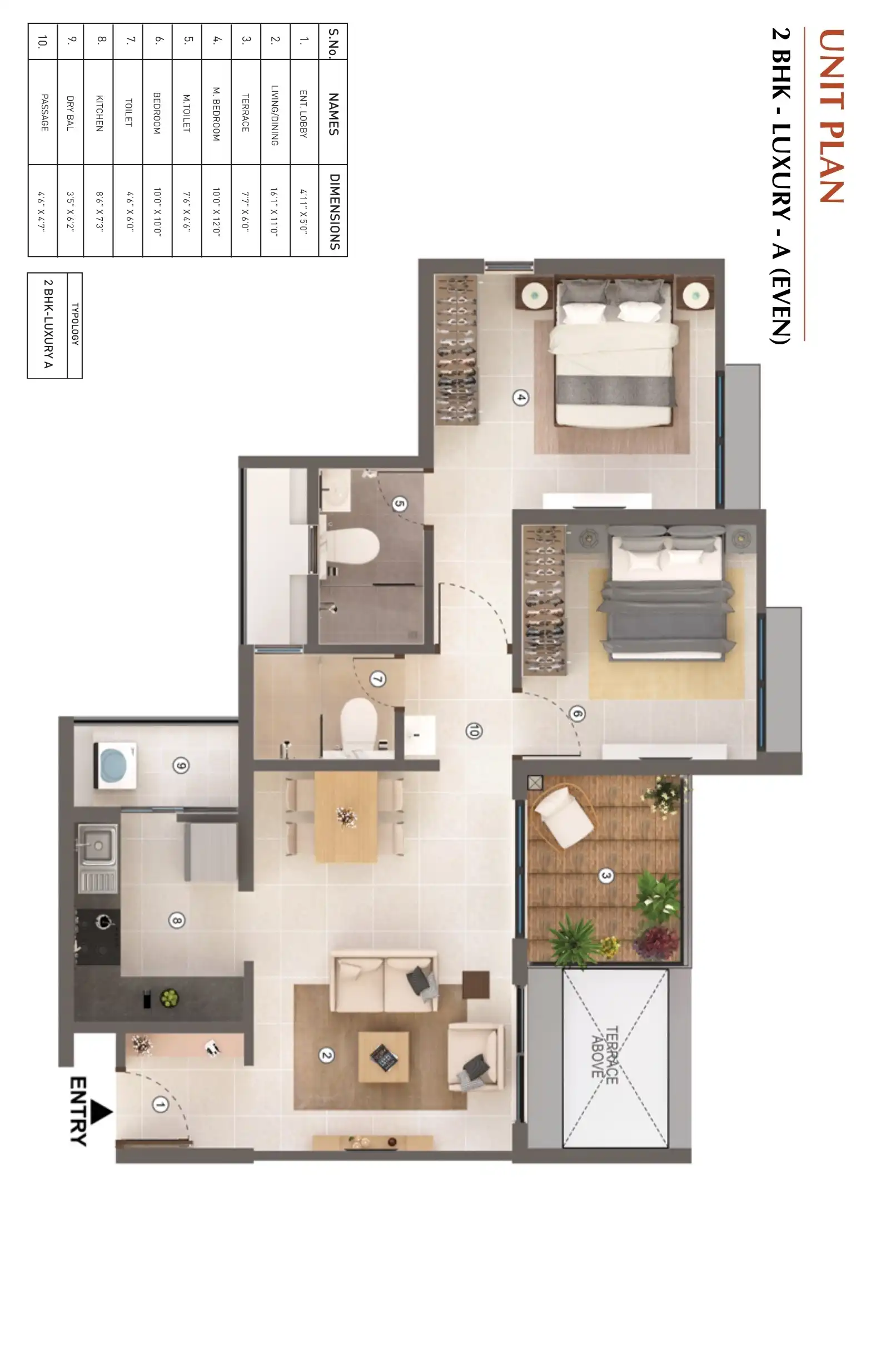 Joyville Sensorium Unit plan - 697 sq.ft.