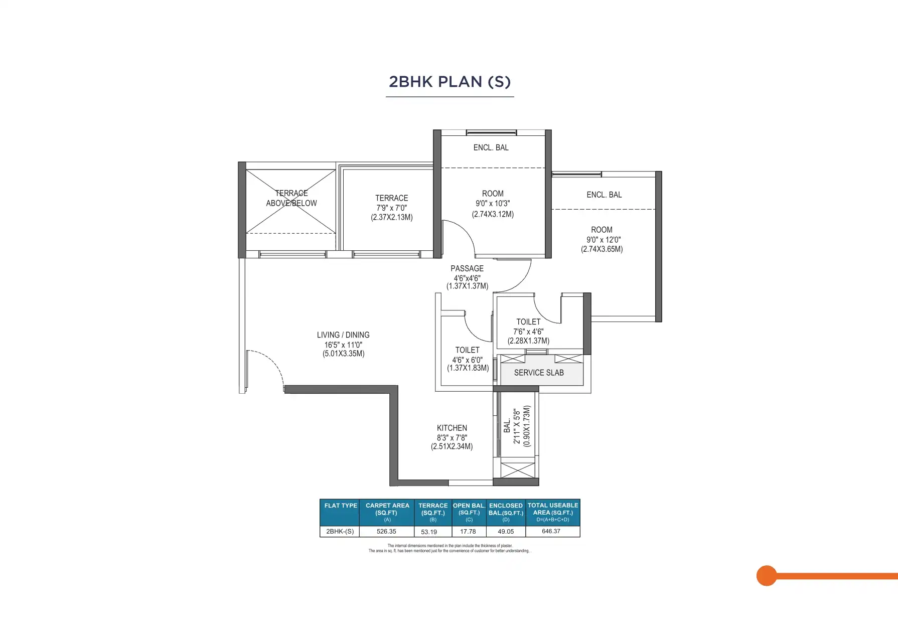 Park Connect Unit plan - 646 sq.ft.