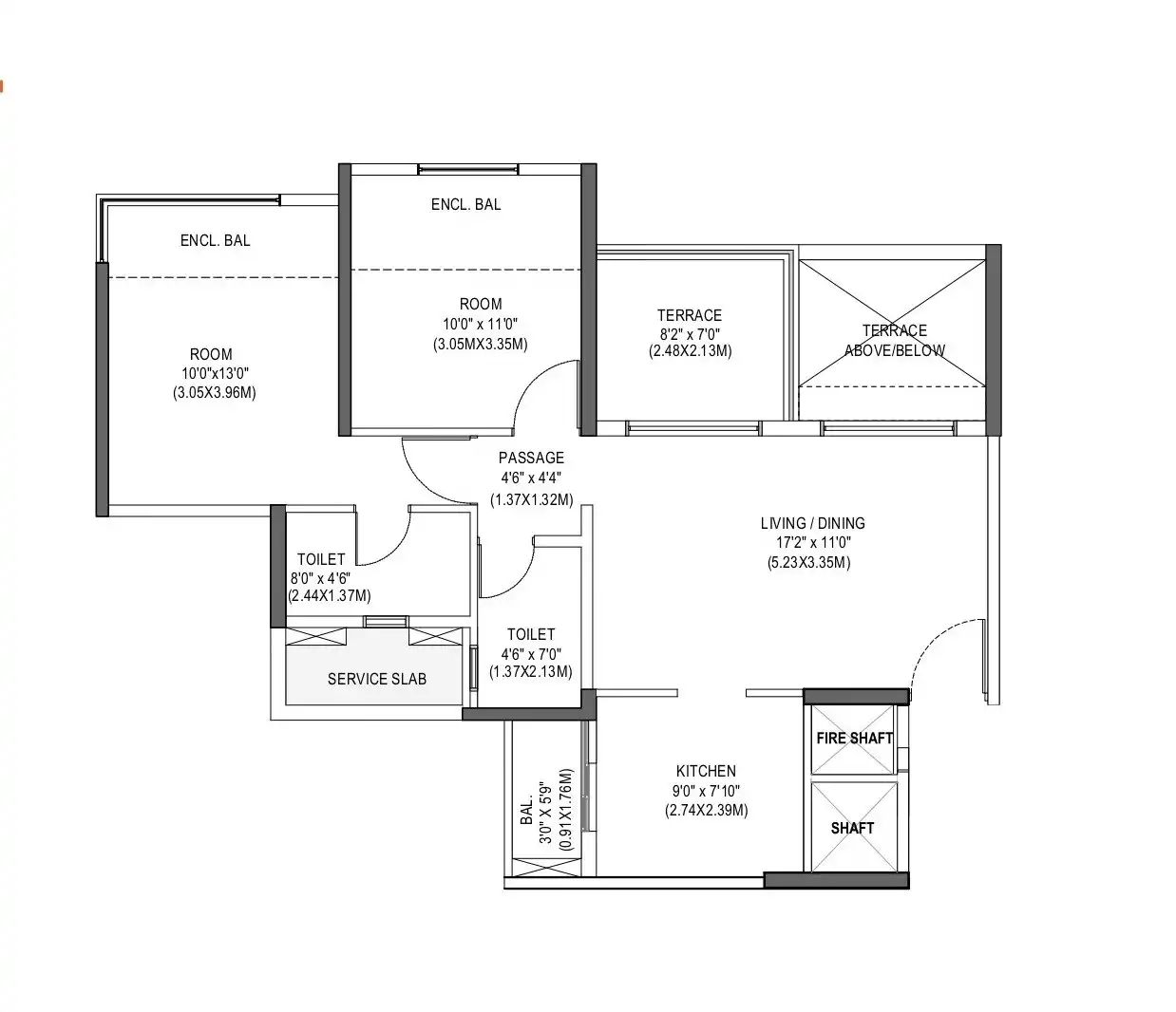 Park Connect Unit plan - 715 sq.ft.