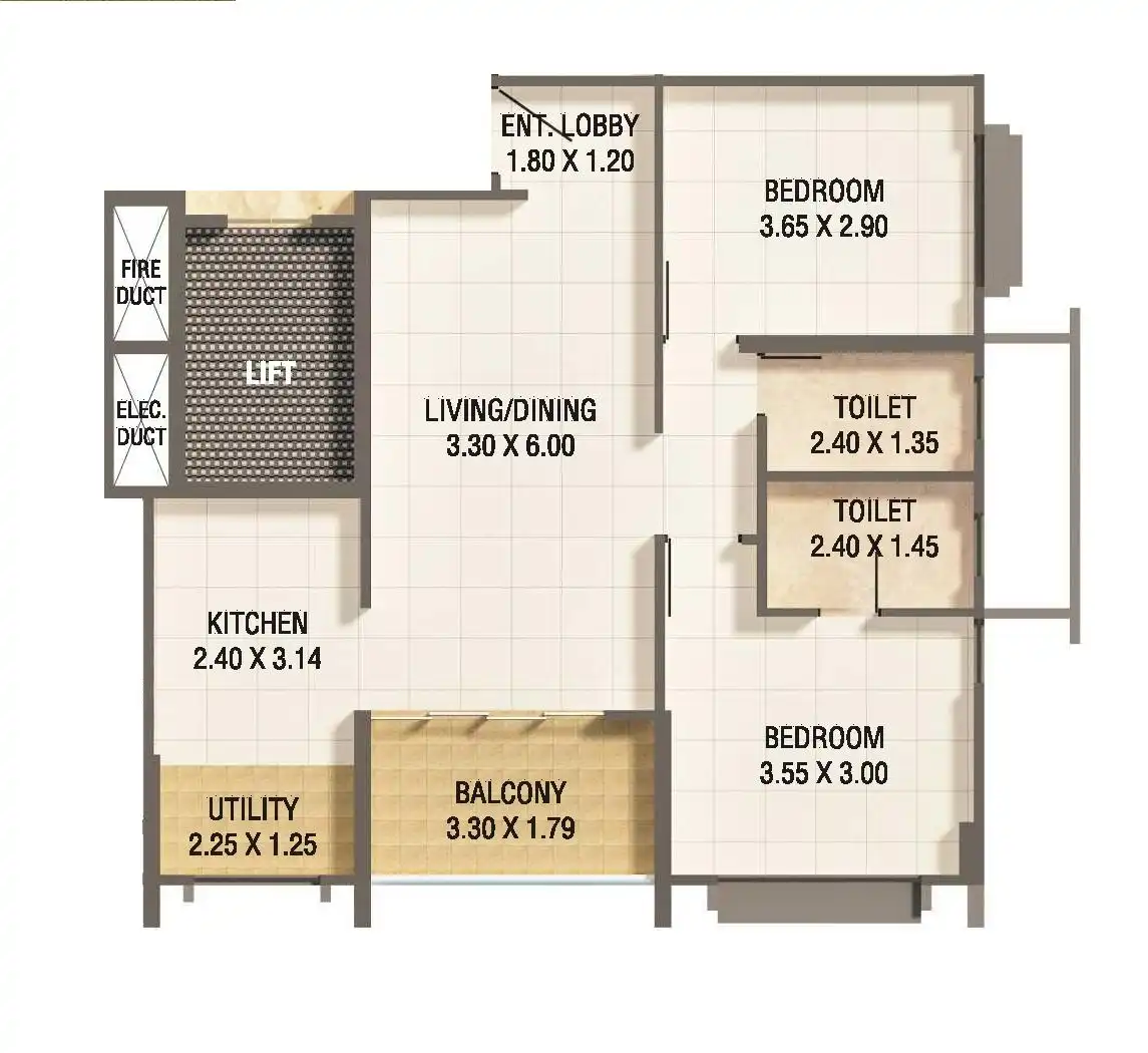 Unit plan - 805 sq.ft.