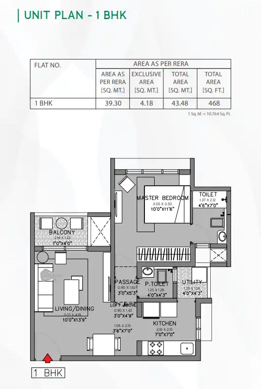 Unit plan - 468 sq.ft.