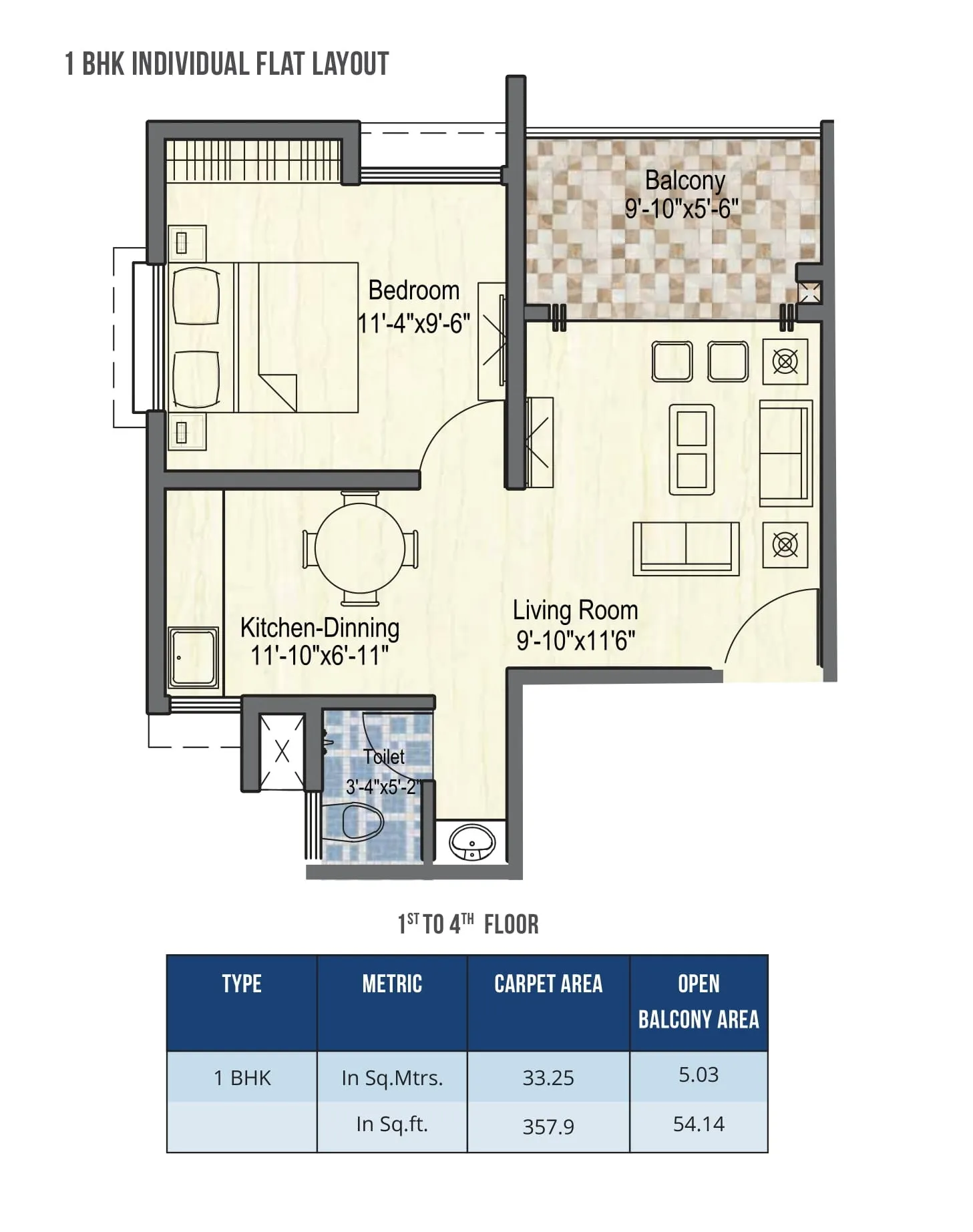Bhandari Unnati Unit plan - 358 sq.ft.