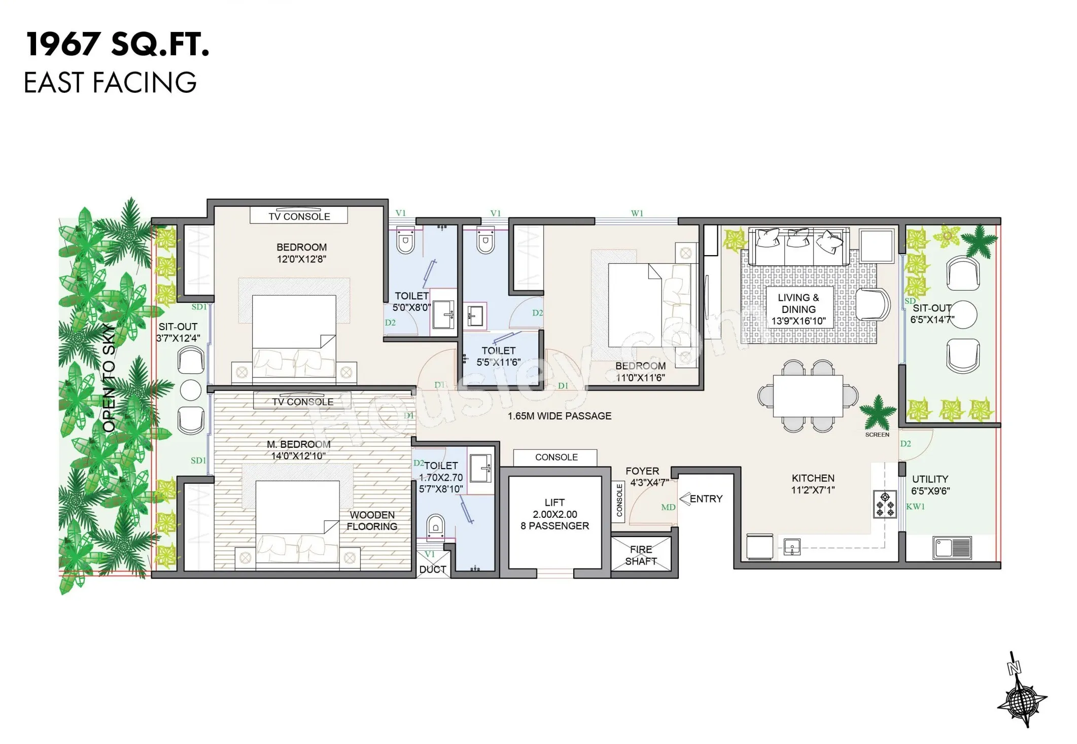 ATCO La Vivant Villaments Unit plan - 1416 sq.ft.