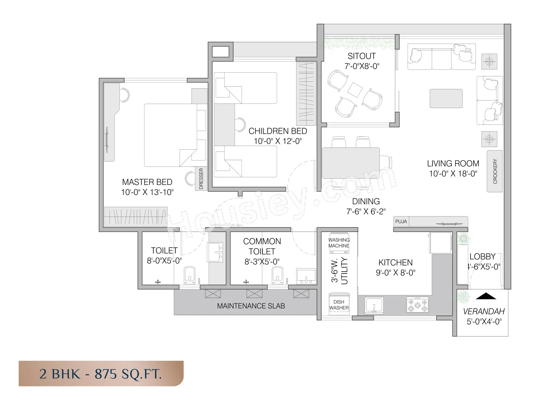 A AND A Breeza Unit plan - 875 sq.ft.