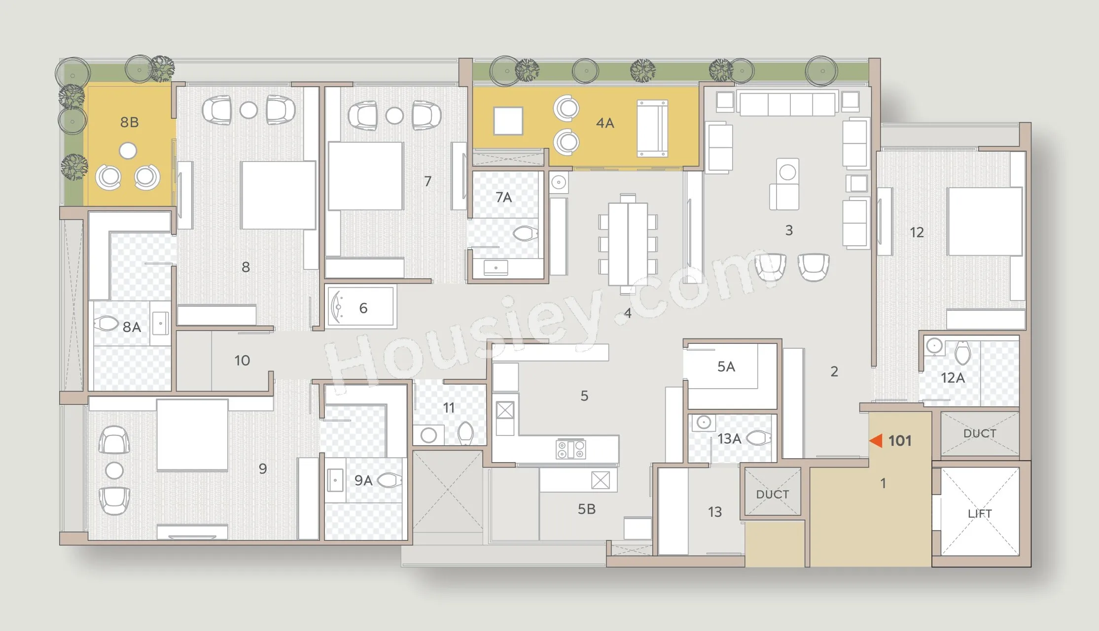 Aaryan Aranyam Unit plan - 2623 sq.ft.