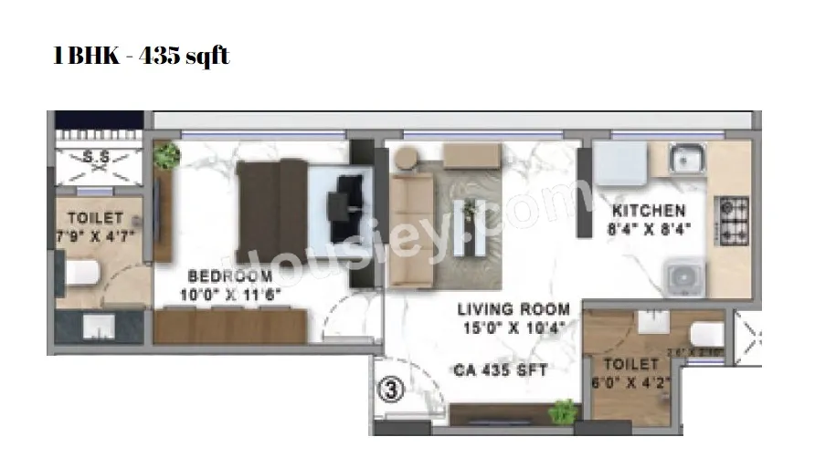 Unit plan - 435 sq.ft.