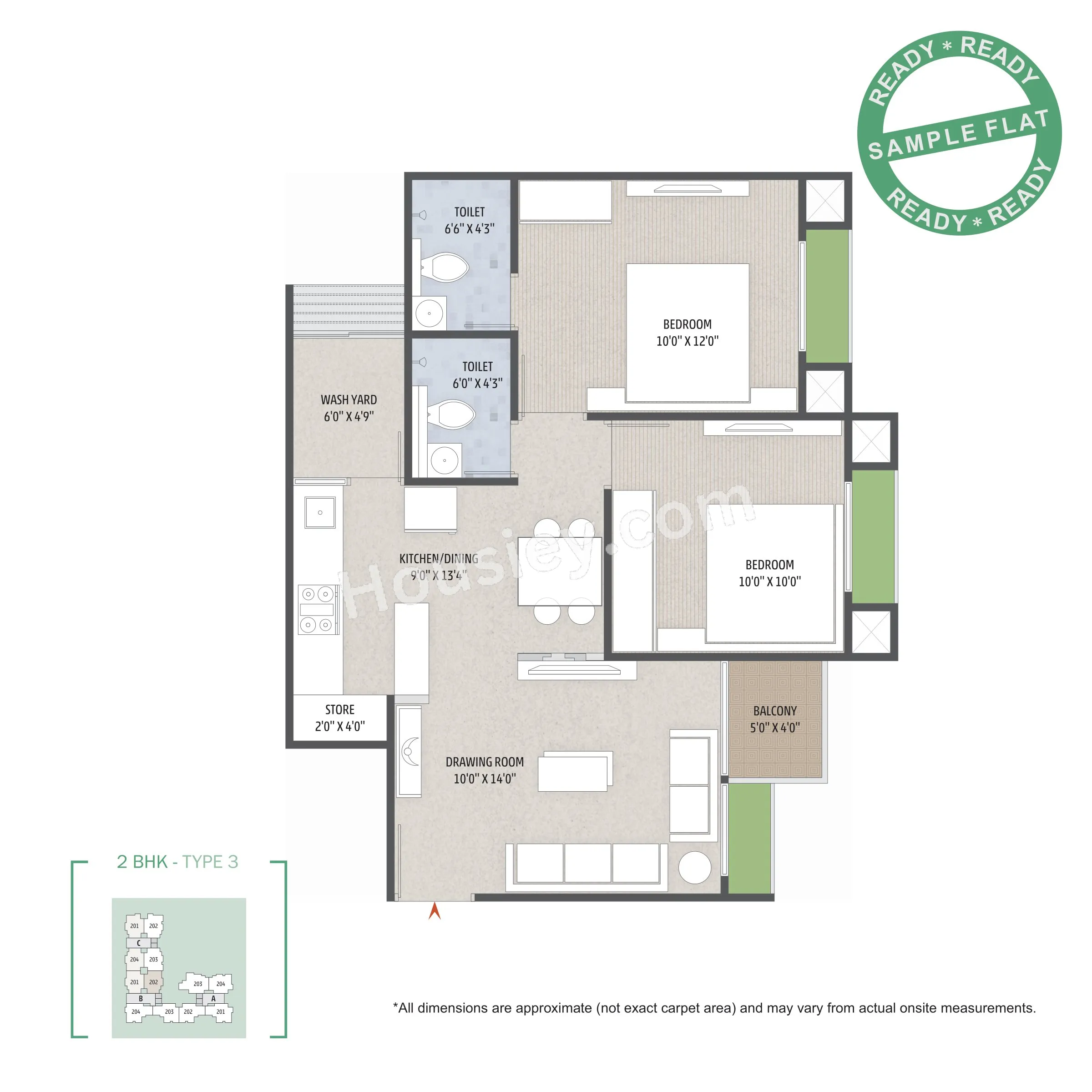 Airan Shela 24 Unit plan - 638 sq.ft.
