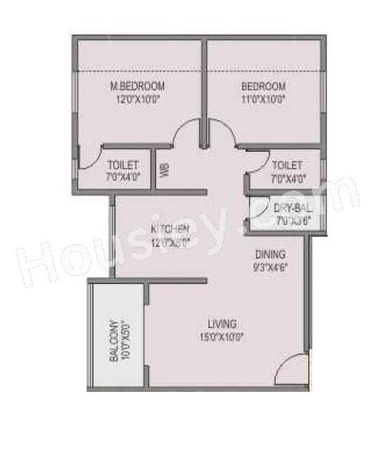 RR Lunkad Akshay Heritage Unit plan - 699 sq.ft.