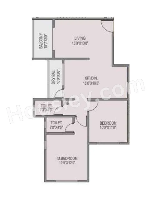 RR Lunkad Akshay Heritage Unit plan - 755 sq.ft.