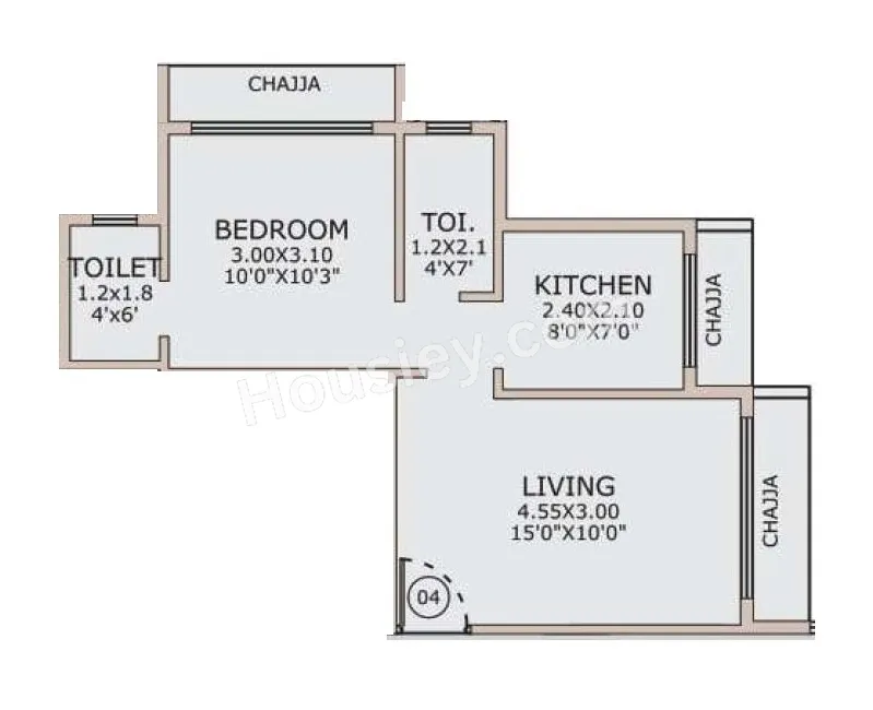Alliaance Galaxy Unit plan - 423 sq.ft.