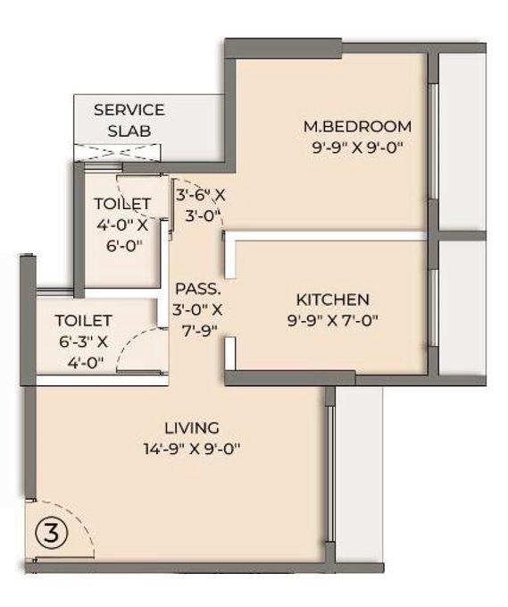 Unit plan - 381 sq.ft.