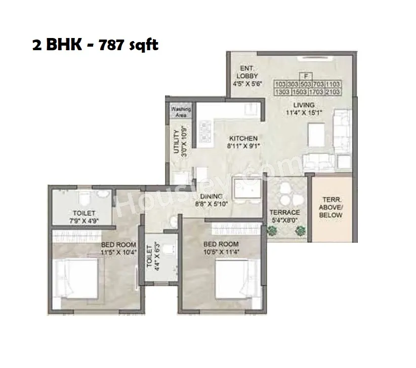 Anika Piccadilly Unit plan - 788 sq.ft.