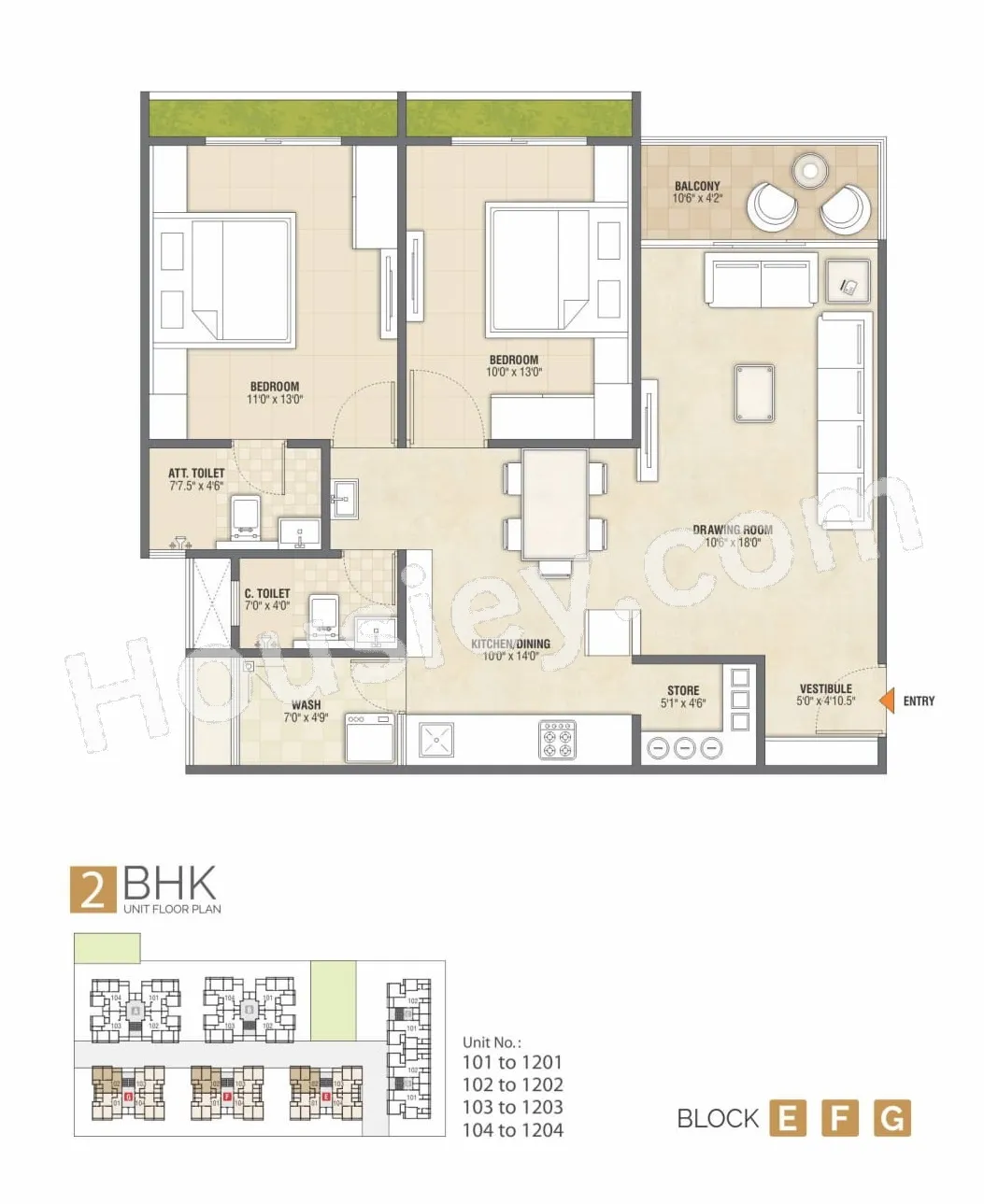 Anjani Sharnam Skyview Unit plan - 1575 sq.ft.