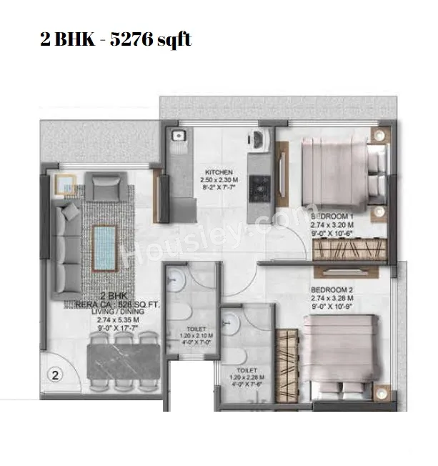 Arihant Sky Unit plan - 526 sq.ft.