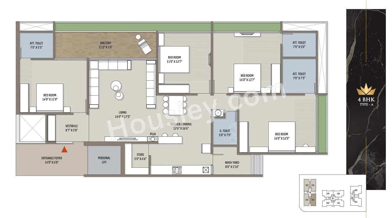 Aristo The Regal Life Unit plan - 2079 sq.ft.
