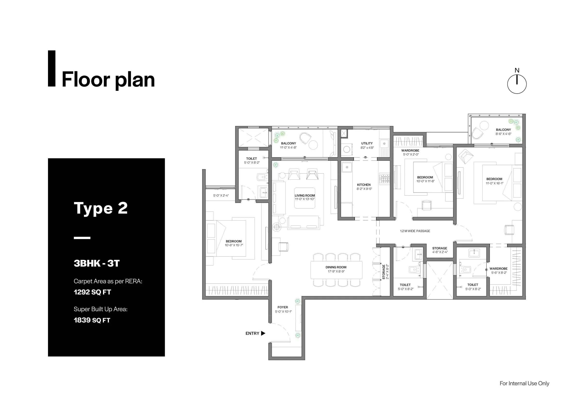 Assetz Bloom And Dell Unit plan - 1287 sq.ft.