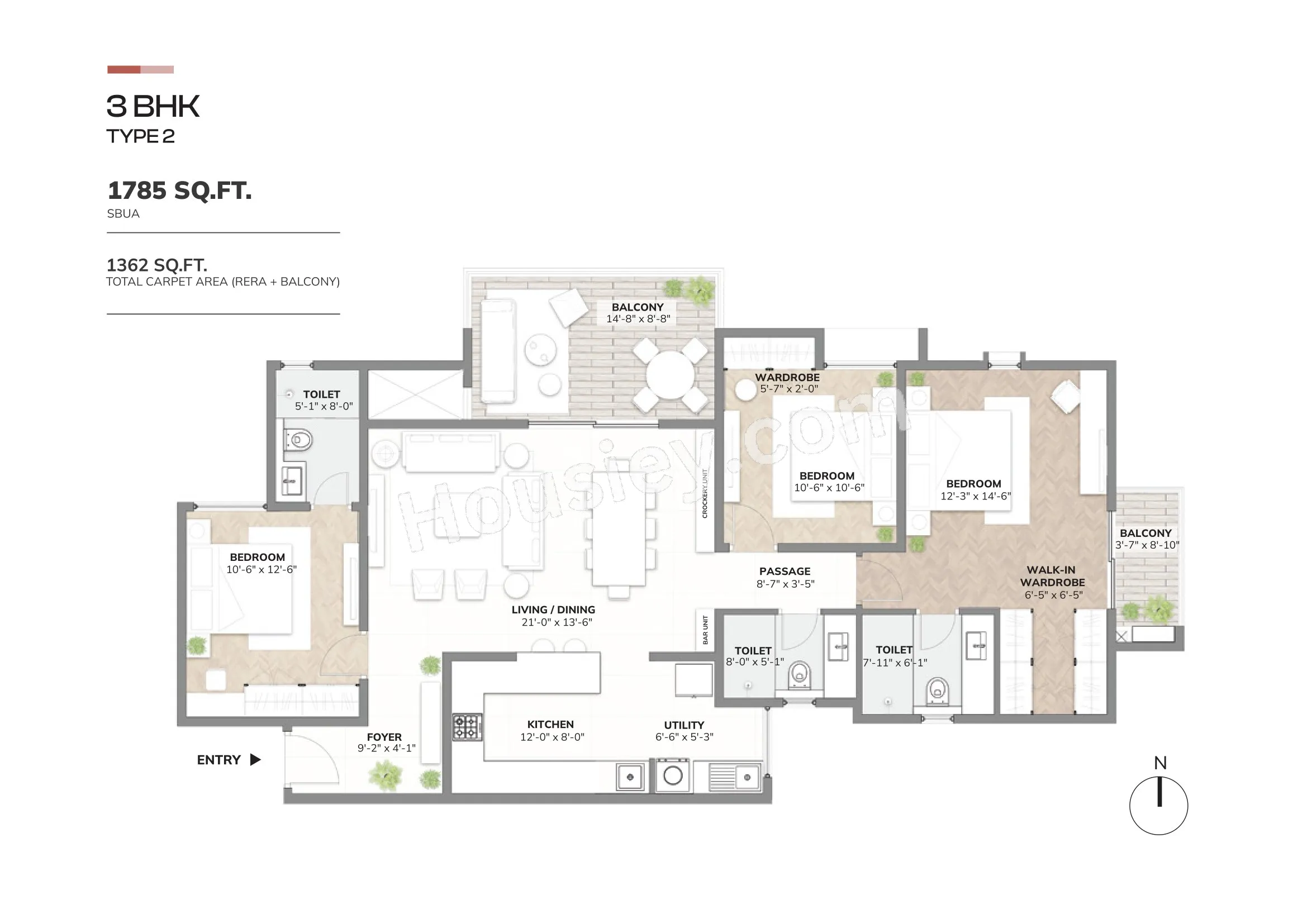 Assetz Sora & Saki Unit plan - 1170 sq.ft.