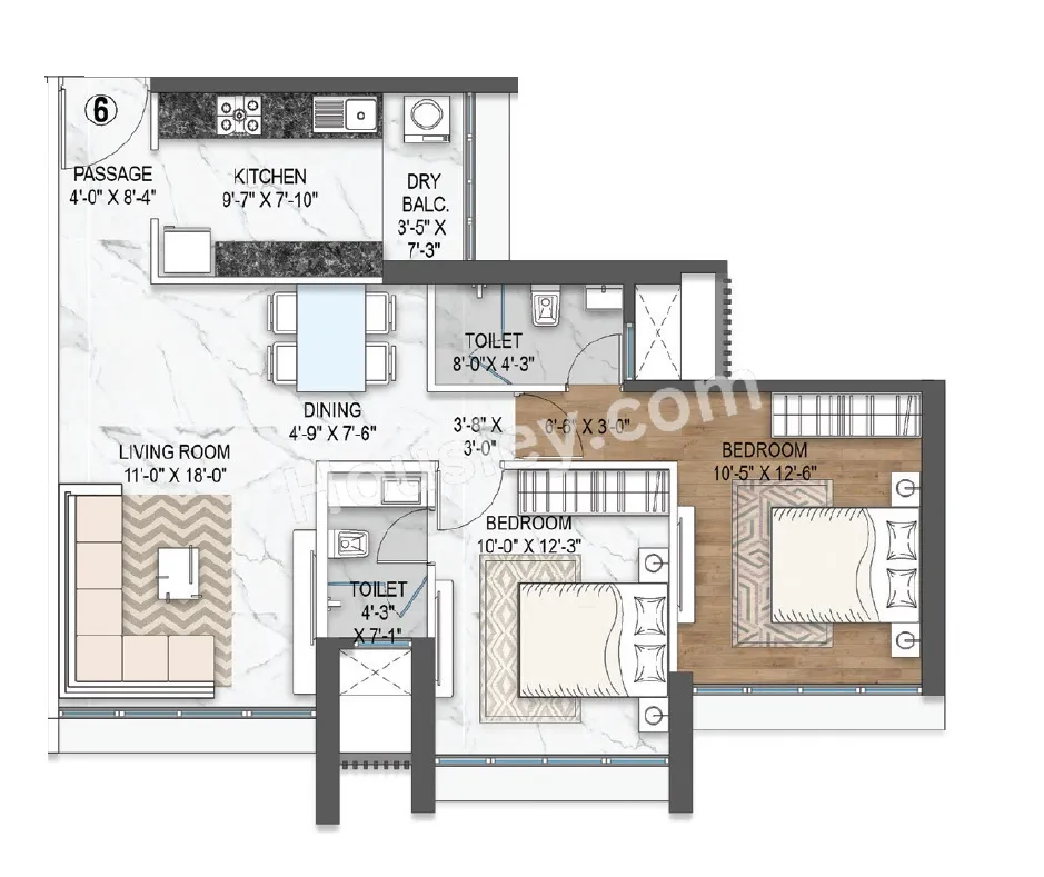 Atul Life Unit plan - 746 sq.ft.