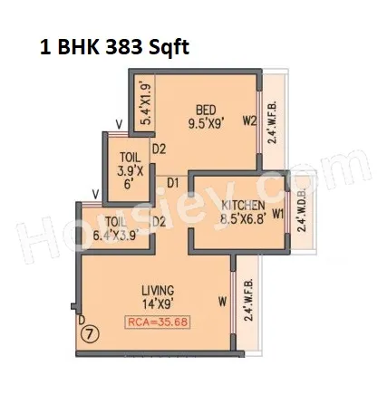 AV Infinity Unit plan - 383 sq.ft.