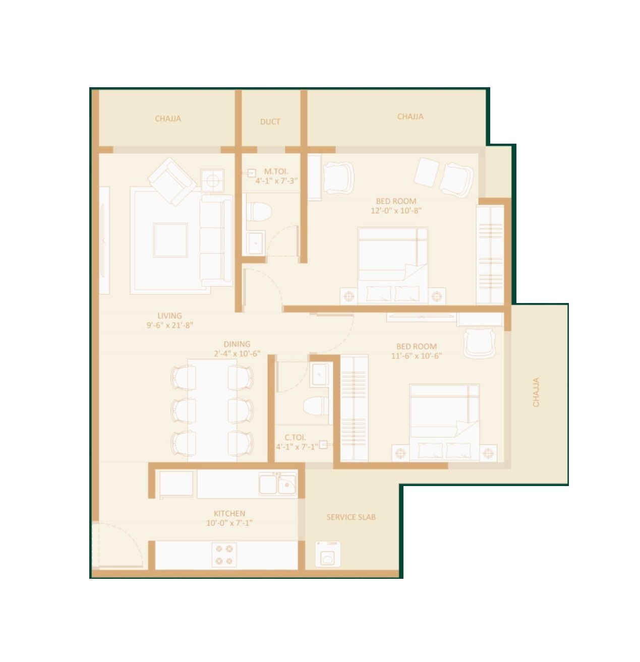 Avant Heritage 5 Unit plan - 720 sq.ft.