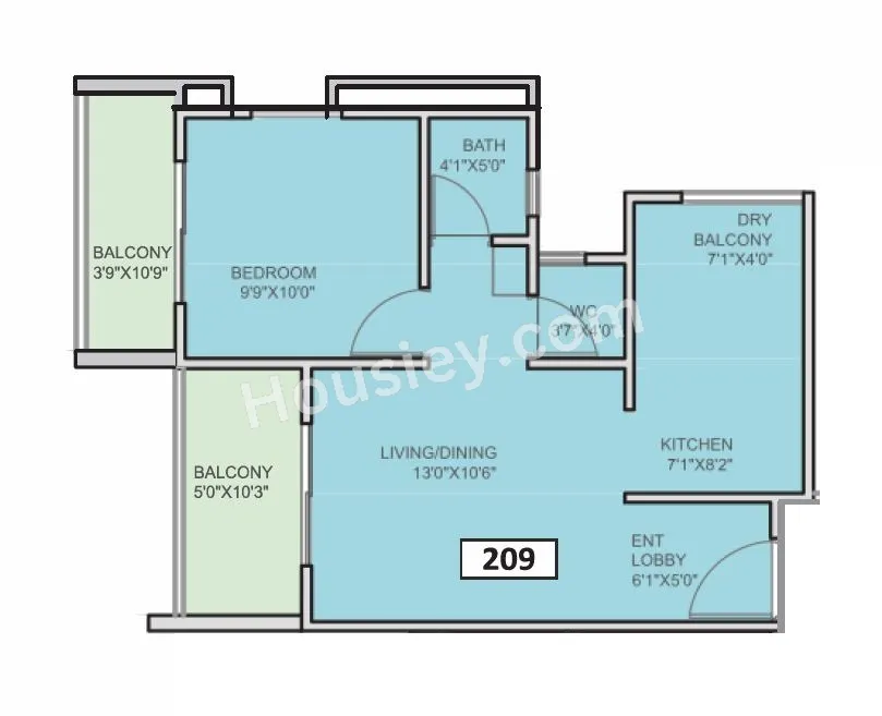 Balaji Raanwa Unit plan - 525 sq.ft.