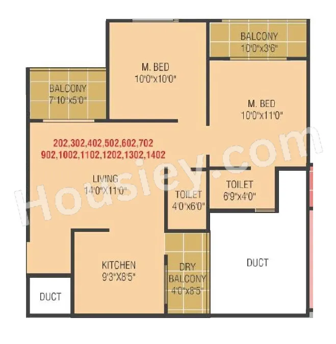 Basil Serenity Unit plan - 680 sq.ft.