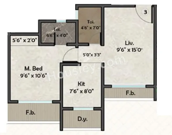Bhutra Anjani Pride Unit plan - 476 sq.ft.