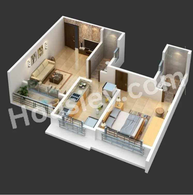 Bhutra Sky Heights Unit plan - 478 sq.ft.