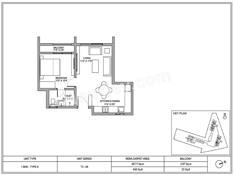 Birla Ojasvi Unit plan - 460 sq.ft.