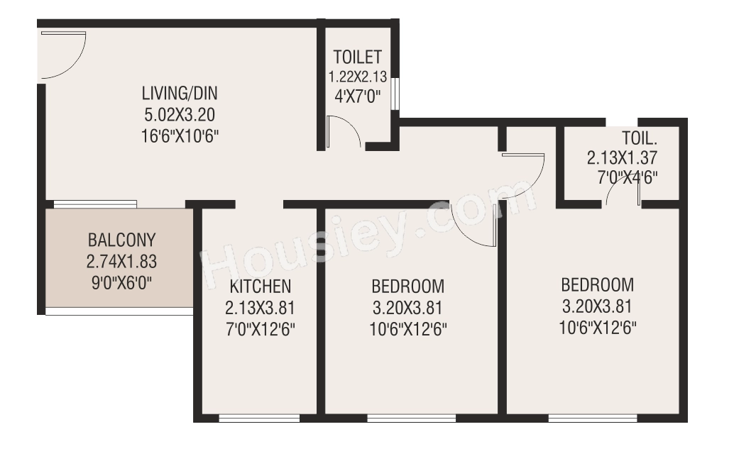 Blueroof Sylva Unit plan - 732 sq.ft.