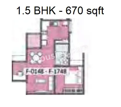 Brigade Calista Unit plan - 455 sq.ft.