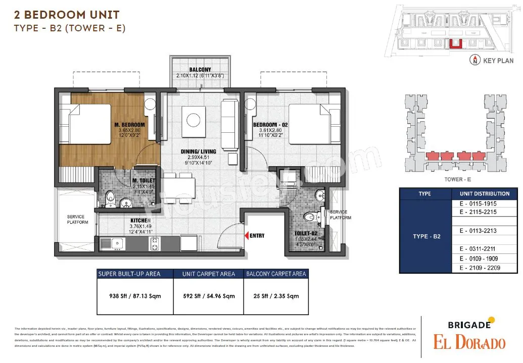 Brigade Dioro Unit plan - 592 sq.ft.