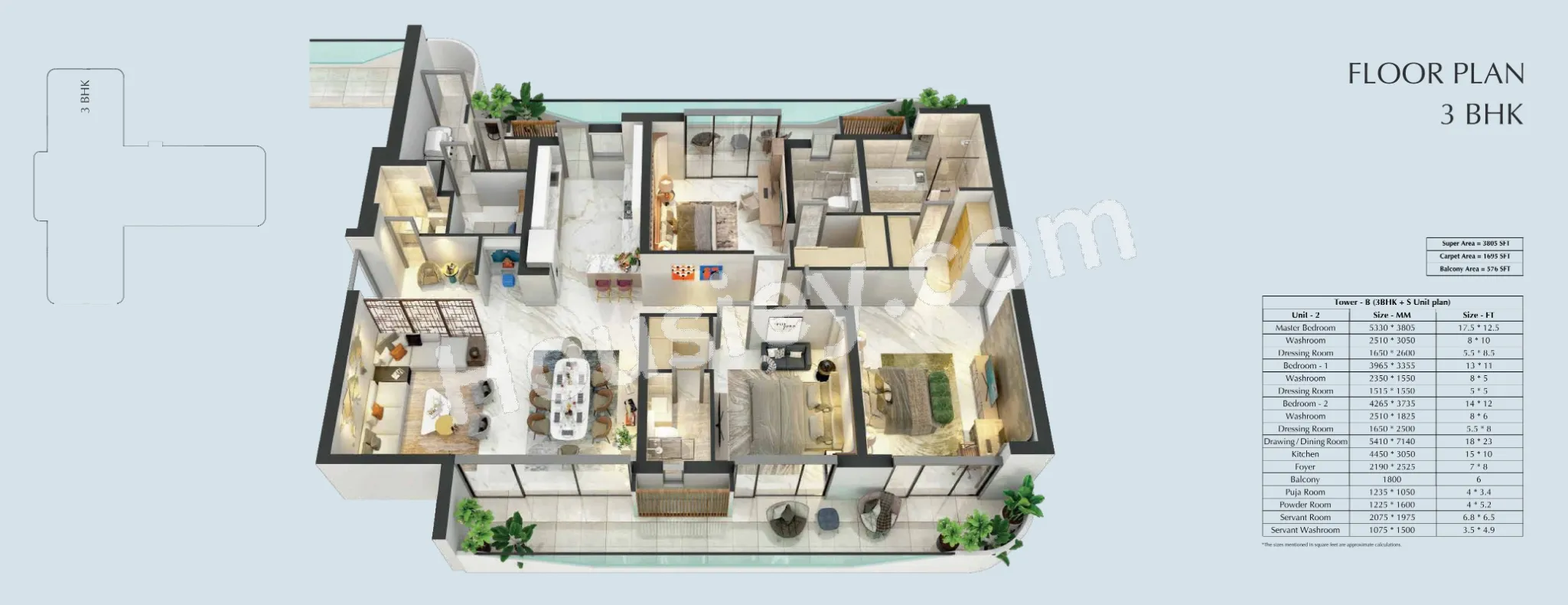 Unit plan - 1695 sq.ft.