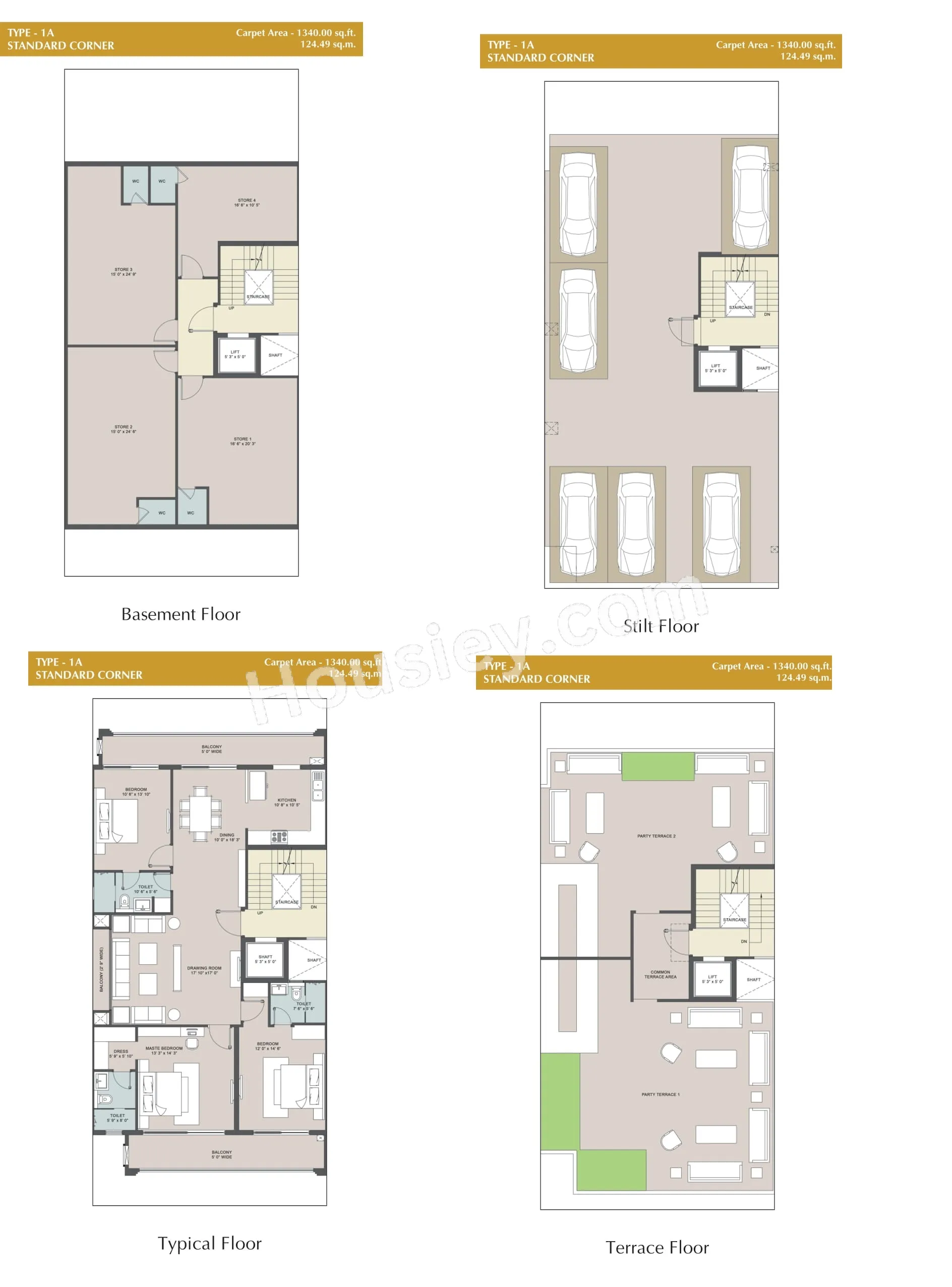 Central The Orchard Unit plan - 1340 sq.ft.