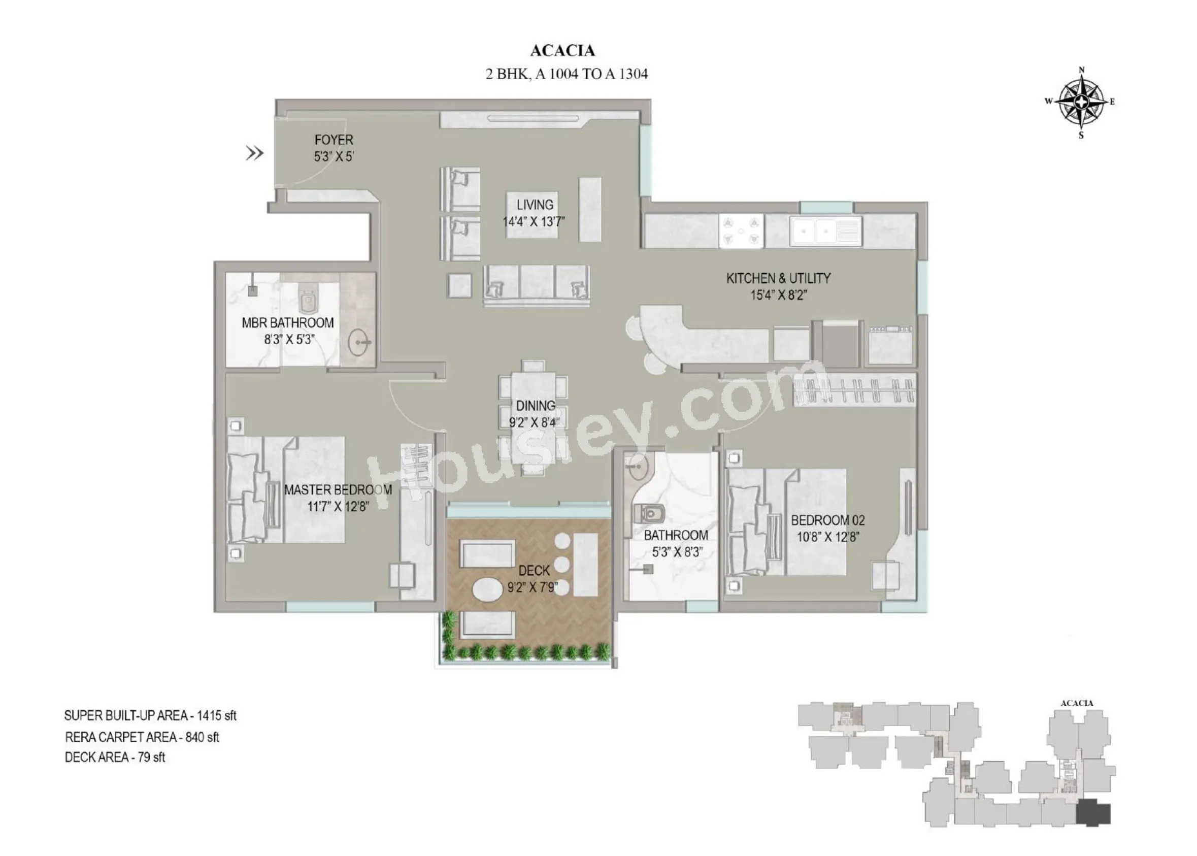 Unit plan - 839 sq.ft.