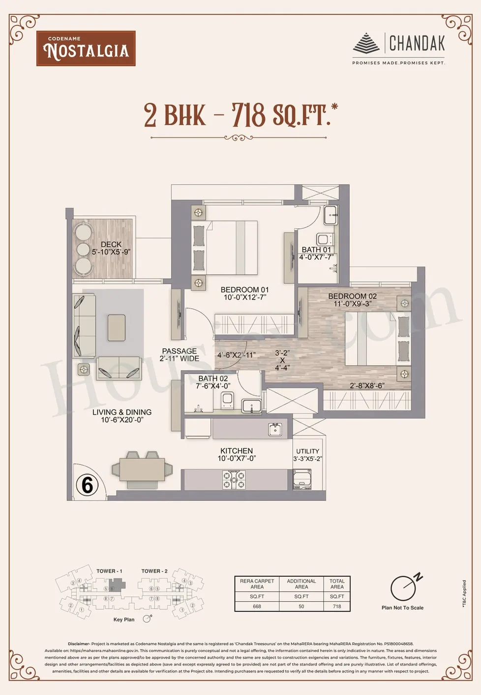 Chandak Codename Nostalgia Unit plan - 718 sq.ft.