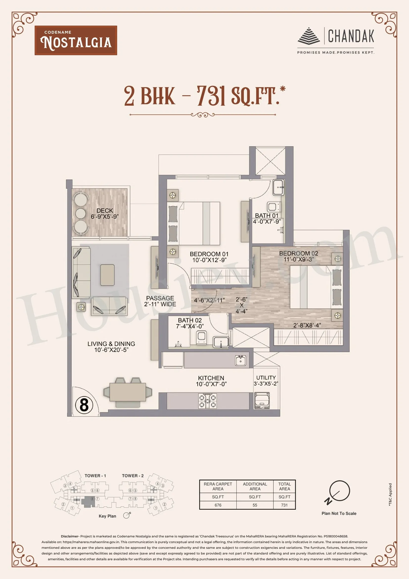 Chandak Codename Nostalgia Unit plan - 731 sq.ft.