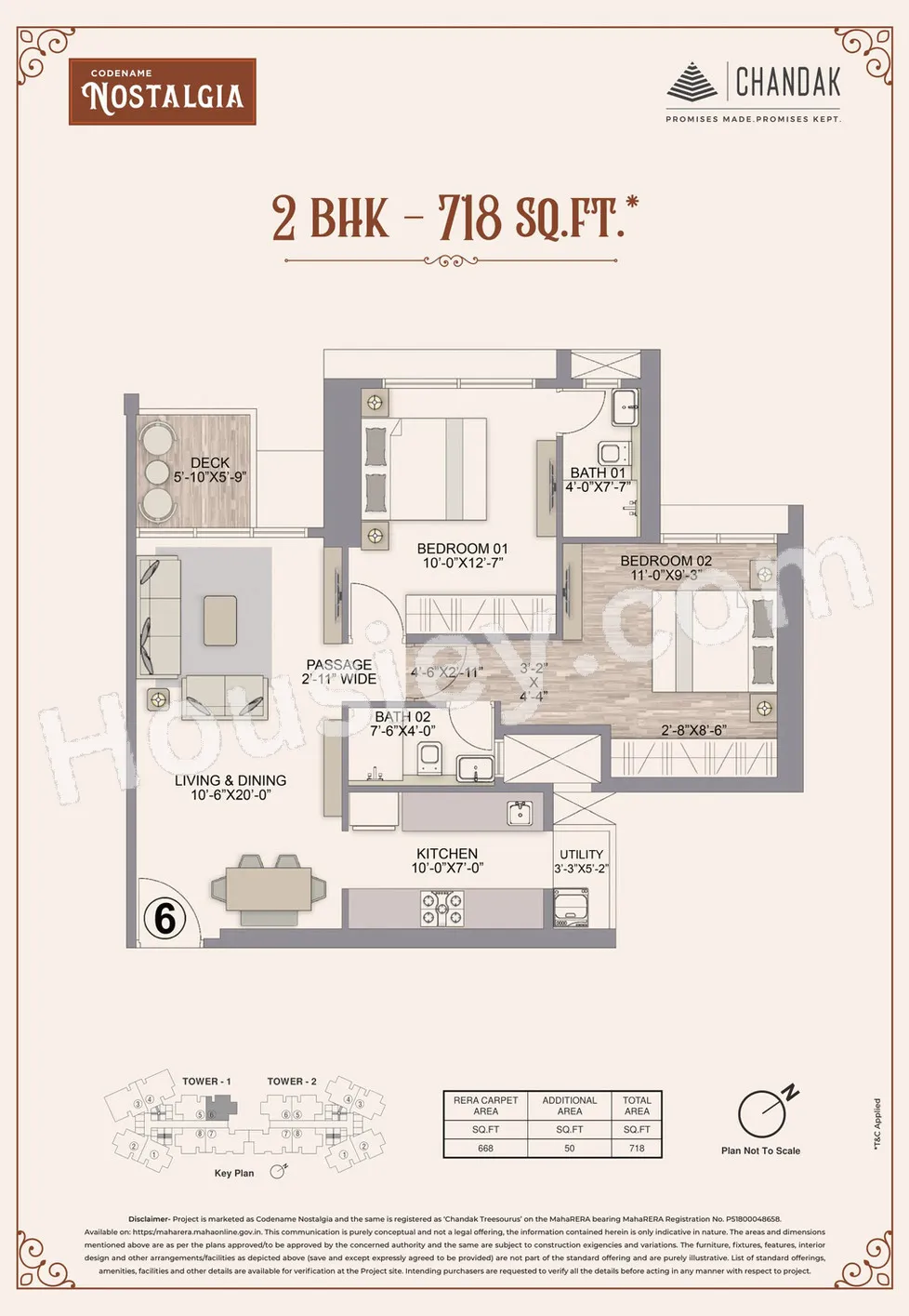 Chandak Treesourus Unit plan - 718 sq.ft.